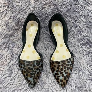 Boden Leopard Print Calf-Hair D’Orsay Flat